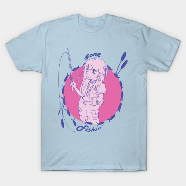 Gone Fishin' (BUBBLEGUM) T-Shirt by Nnoodlebird